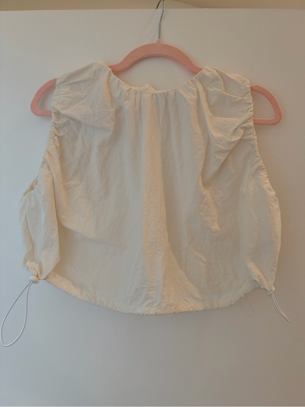 Zara Women's White Gathered Blouse Size 6 Like New